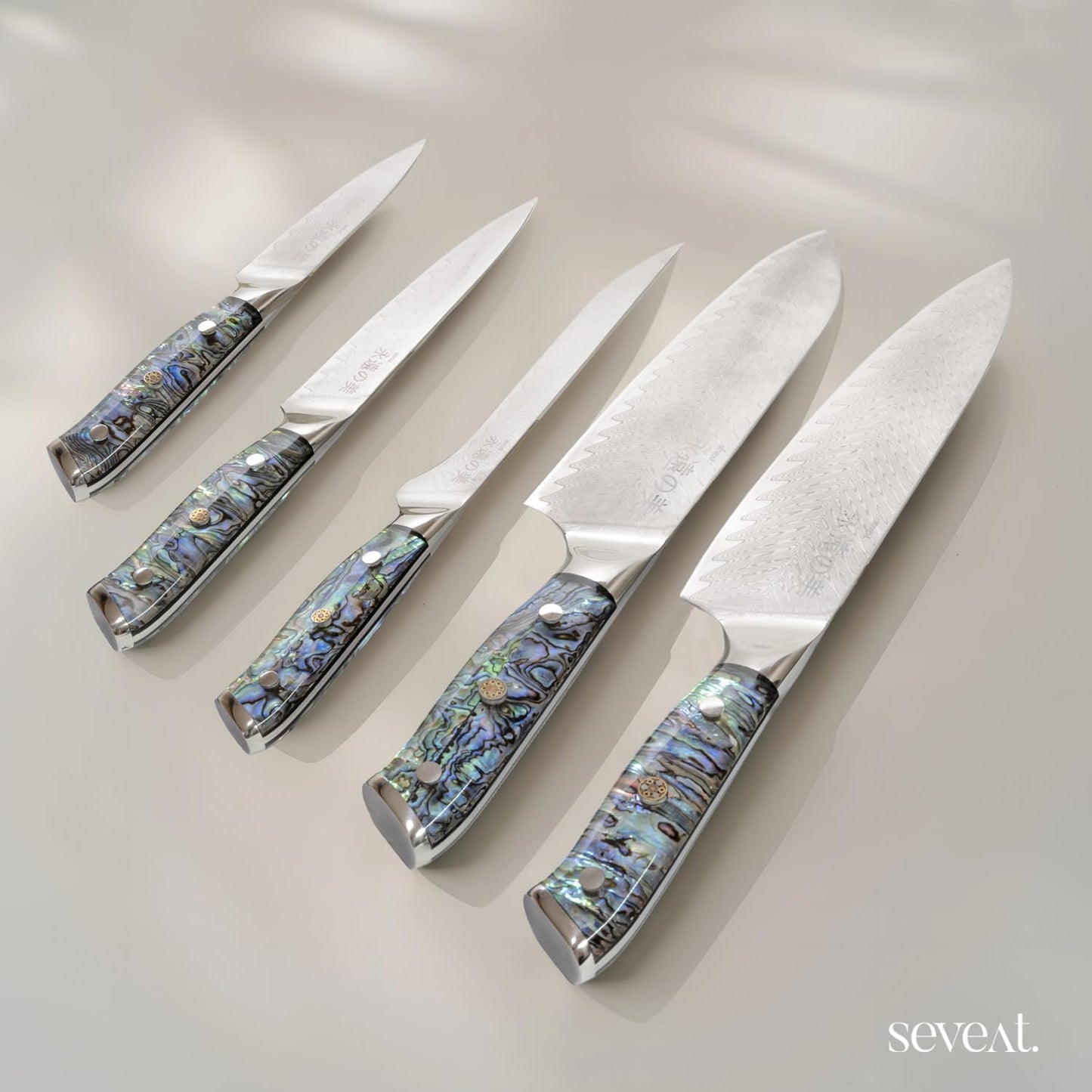 Damascus Kitchen Knife Set | 67-Layer Damascus Steel | Professional Japanese Chef Knife Set | Ergonomic Wood & Resin Handle | Gift Box Included (Black, 5-Piece Set)