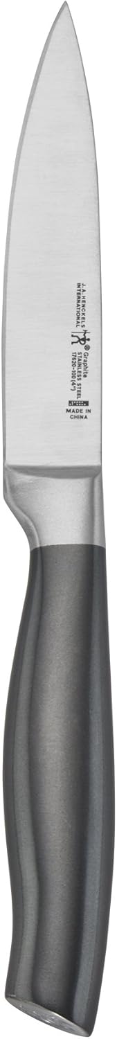 HENCKELS Graphite Razor-Sharp 4-inch Paring Knife, German Engineered Informed by 100+ Years of Mastery, Gray