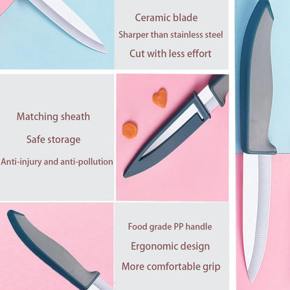 2Pcs Ultra Sharp Ceramic Knife, 4 Inches Large Blade, Safe Ceramic Rust-resistant Paring Knives, Healthy Fruit Knives, Used for Cutting Fruits, Meat Dishes, Cooked Food