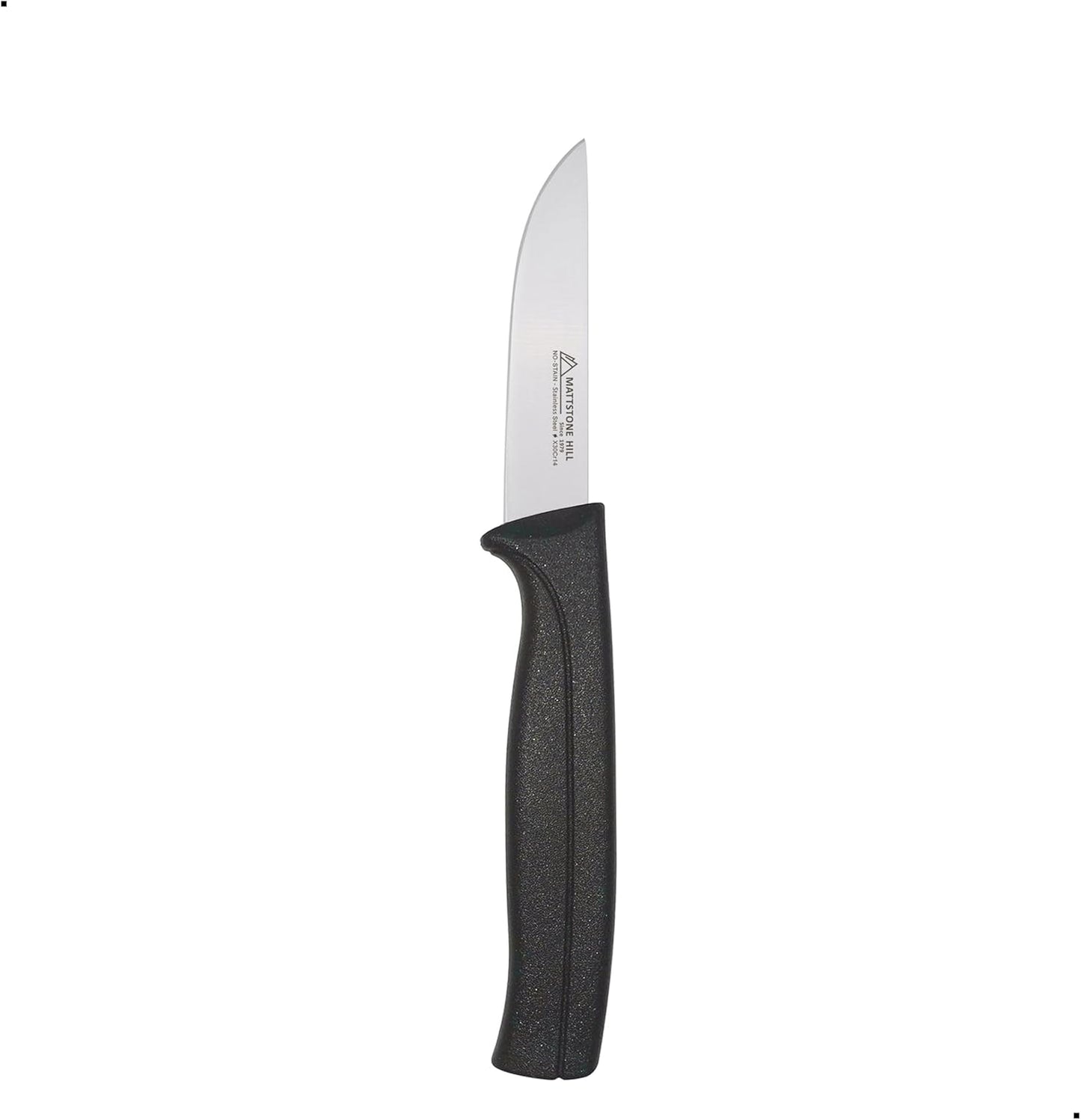 Kitchen Utility Knife - MATTSTONE HILL 4 Inch Paring Knife, Small Fruit & Vegetable Knife, Premium German Stell Blade, Black Handle