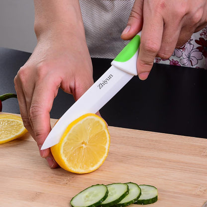 3 PCS Colorful Knivies Set, 4 Inch Ceramic knife 3 PCS Knives with Zirconia Blade and Sheath Covers,use for meat fruit vegetable and bread (green blue and pink)