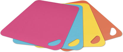 Dexas Heavy Duty Cutting Board Grippmat, Flexible Cutting Boards for Kitchen, Set of 4, Non Slip Plastic Board Cutting Mat Small Size 5.5 x 8, Blue, Green, Yellow, Red Set, Kitchen Gadgets