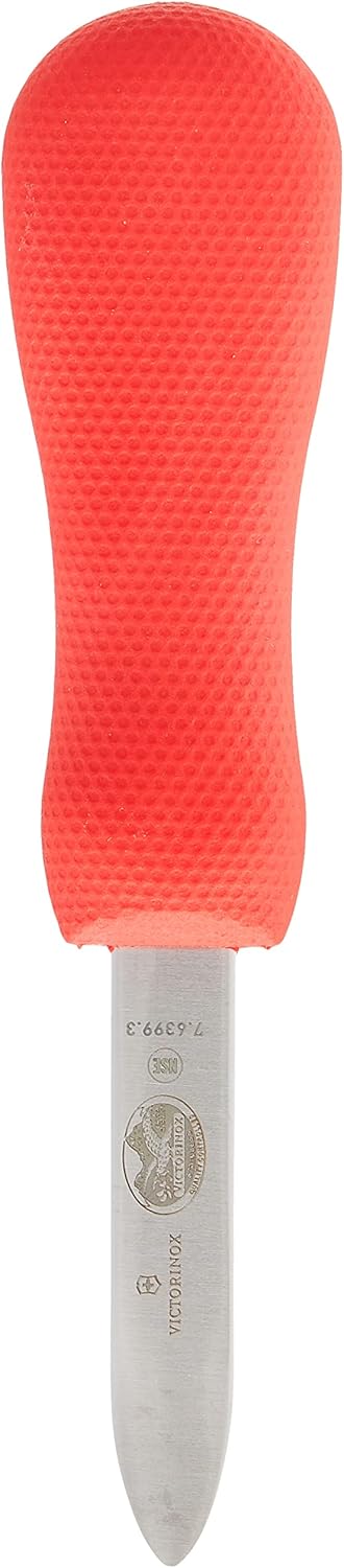 Victorinox -Oyster Knife 4-Inch Boston Style Blade, Red SuperGrip Handle