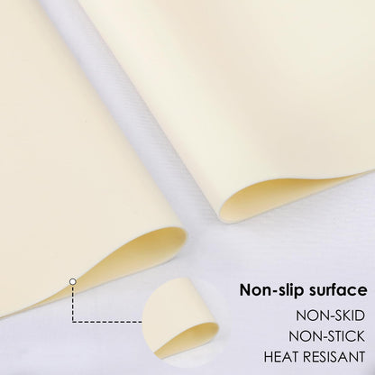 Extra Large Dark Green Countertop Mat - Silicone Table Kitchen Desk Mat - Non-Slip & Heat Resistant - Dinner Placemat Pastry Dough Rolling Mat - Colors B