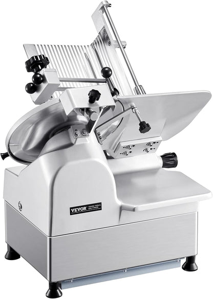 VEVOR Meat Slicer, 7.5 inch 200W Electric Deli Slicer Machine with SUS420 Blade, 0-0.6 inch Adjustable Thickness, ETL Certified Home Food-Slicer for Meat, Ham, Baguett, Steak