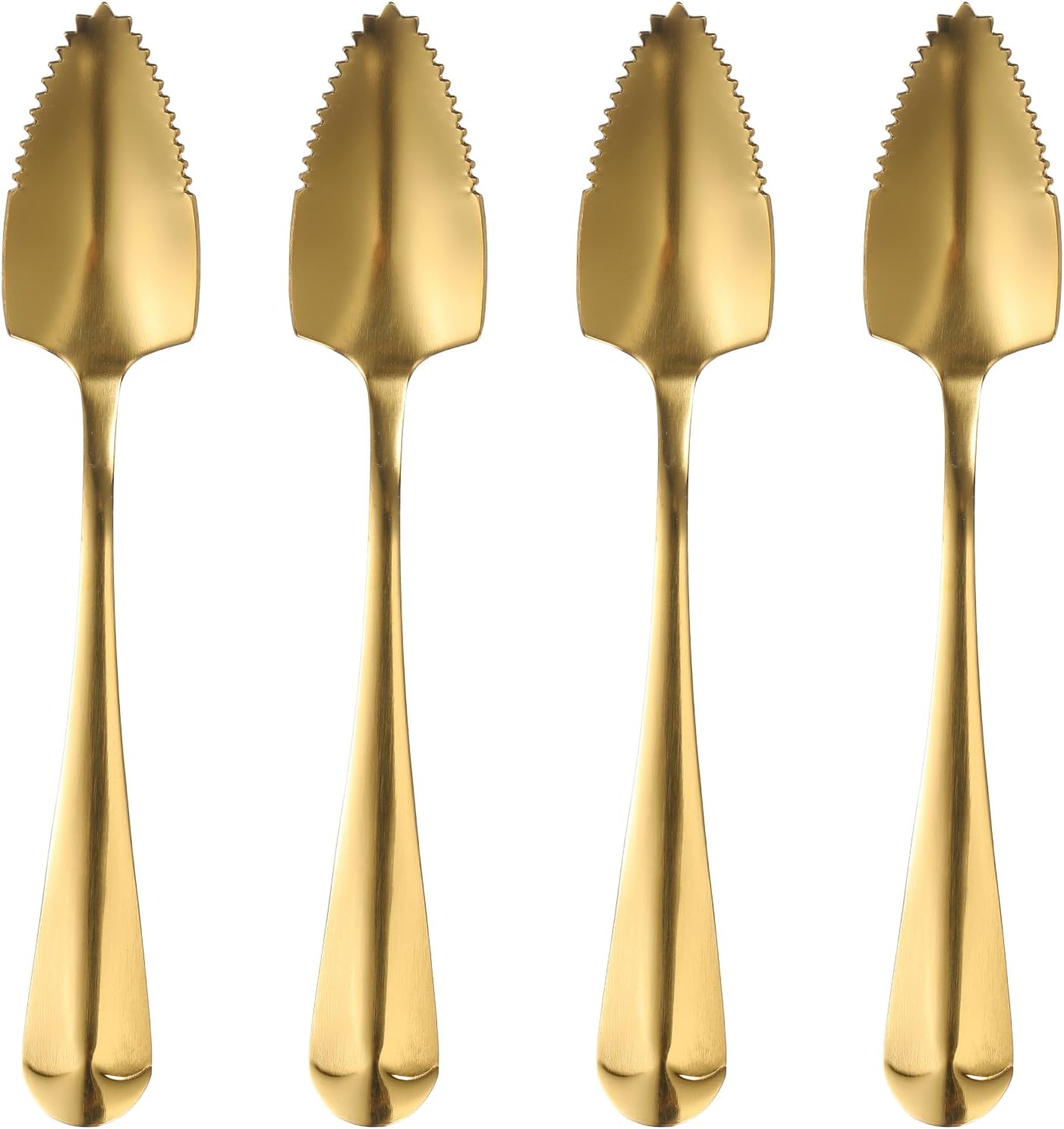 uxcell 4Pcs Grapefruit Spoons, Stainless Steel Fruit Utensils Spoon with Serrated Edge Thick Gauge Handle Grapefruit Knife Tool Mirror Finish for Citrus Melon Dessert, Purple