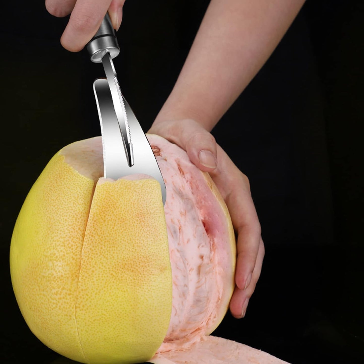 Grapefruit Knife - Curved Serrated Stainless Steel, Pack of 2 with 2 Pcs Spoons, for Grapefruit & Oranges