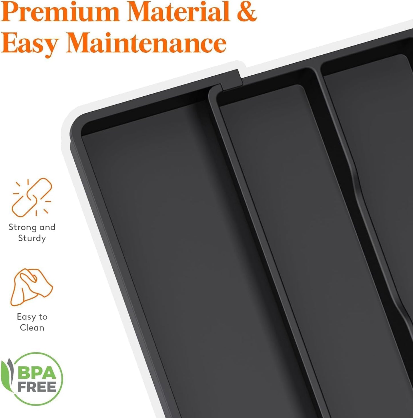 Kitchen Drawer Organizer | Expandable Cooking Utensil Tray | Adjustable Cutlery Flatware Holder | Plastic Spatula/Spoons/Forks/Knives Tool & Gadgets Storage Divider (Pack of 1,Multicolor)