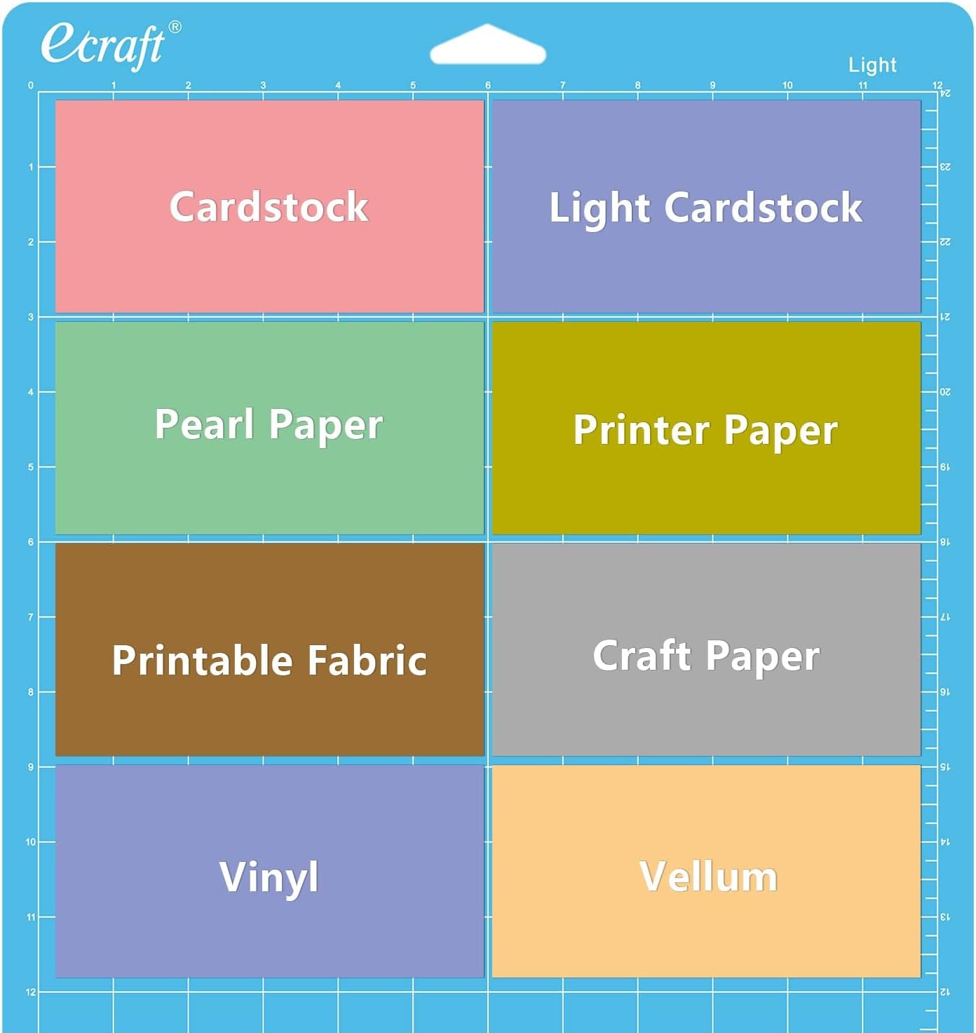 Ecraft 12x12 Cutting Mat 3-Pack, Strong/Standard/Light Adhesive, Compatible with Cricut Maker 3/Maker 4/Maker/Explore 3/4/Air 2/One, Variety Adhesive Sticky Cutting Mats Accessories