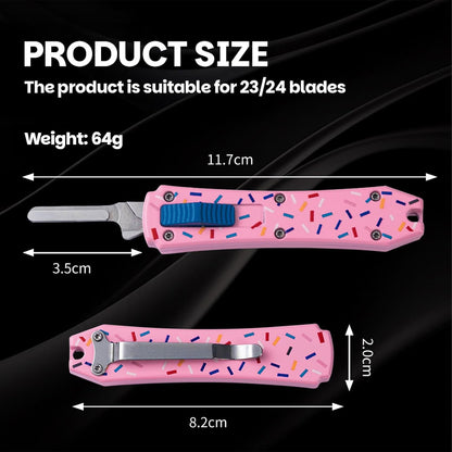 Automatic Utility Knife,All Metal Construction Carbon Stainless Steel Blade,Box Cutter Quick Change Retractable,EDC Push Button with Clip,10PCS #23 Blades Replacement,Stars&Stripes