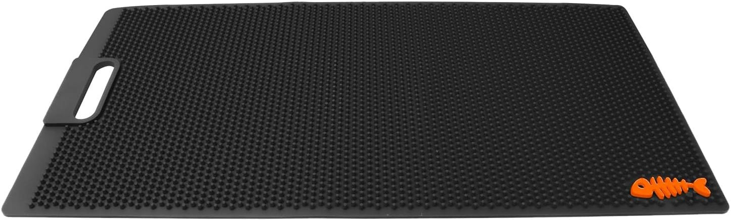 NonSlip Fish Fillet Mat for Filleting, Cutting, Cleaning Heavy Duty Rollable Fish Bait Cutting Board No Need Fish Grippers Large Size Fish Cleaning Mat (14 * 24“, Green)