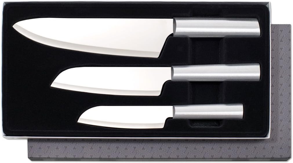 Rada Cutlery Chef Select Gift Set (G257), 3-Piece Knife Set, Stainless Steel Blades, Black Handle