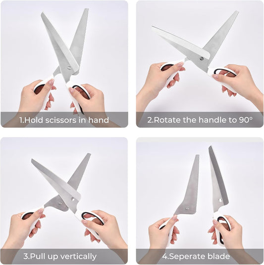 Professional Kitchen Scissors for Food,Poultry Shears Heavy Duty with Serrated Edge,Detachable Meat Cutting Scissor for Chicken Bone And Turkey,Bread serrated knife Whit 1Pcs