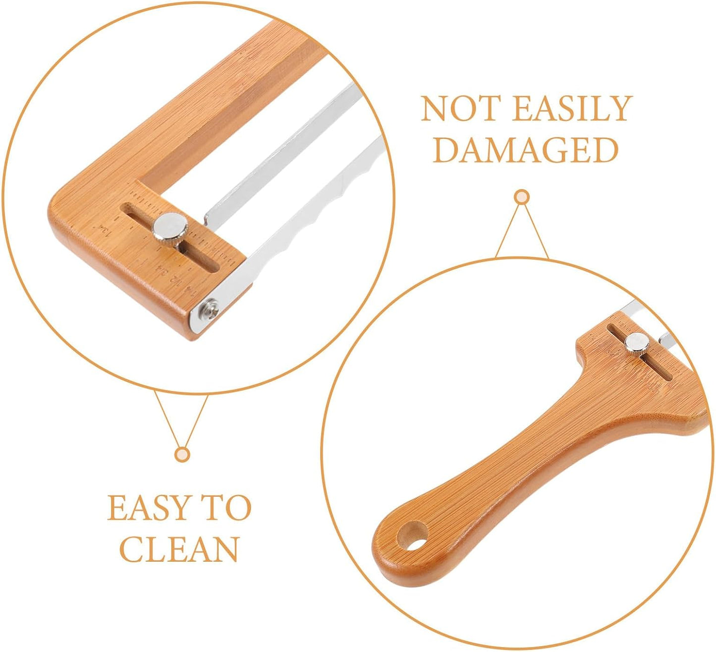 DECHOUS Adjustable Bread Slicer for Sourdough - Homemade Bread Knife with Thickness Guide, Sharp Stainless Serrated Blade, Bamboo Frame for Bagels, Baguettes