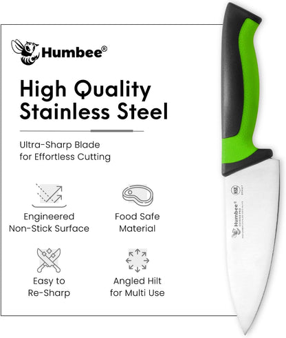 7.5-Inch Nakiri Knife, High Carbon Stainless Steel Hollow Grind Blade, Razor Sharp Edge, Ergonomic Non-Slip Handle, Cleaver Style, DT-50 Series, Orange