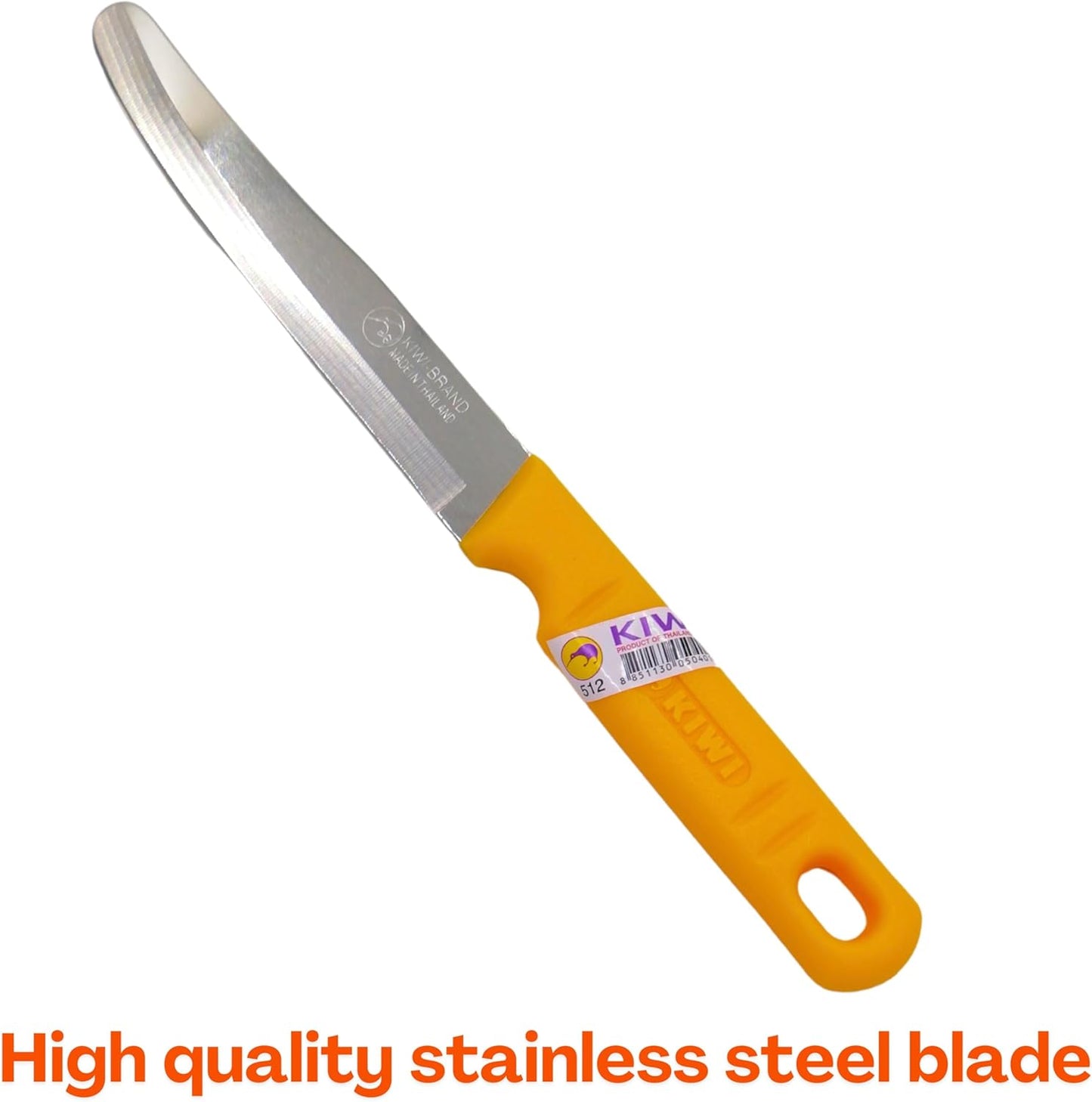 Round Tip Knife, Blunt Knife, Rounded Tip Knives for Cutting Fruit and Vegetable, Smooth Sharp Blade, Safety Knifes (Yellow)