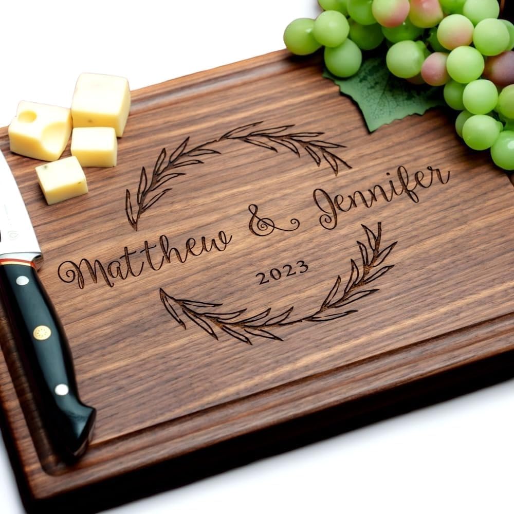Personalized Home Cutting Board – Custom Engraved Charcuterie Board – Christmas or Housewarming Gift for Couples, Friends, or New Homeowners – Premium Hardwood, Handcrafted in USA 002