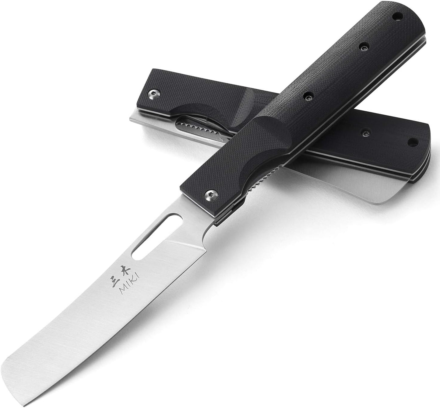 Miki 2 piece set 440A stainless steel Blade Japanese pocket folding Chef knife peeling utility knife fruit knif g10 Handle Camping BBQ trip Outdoor Portable kitchen knife
