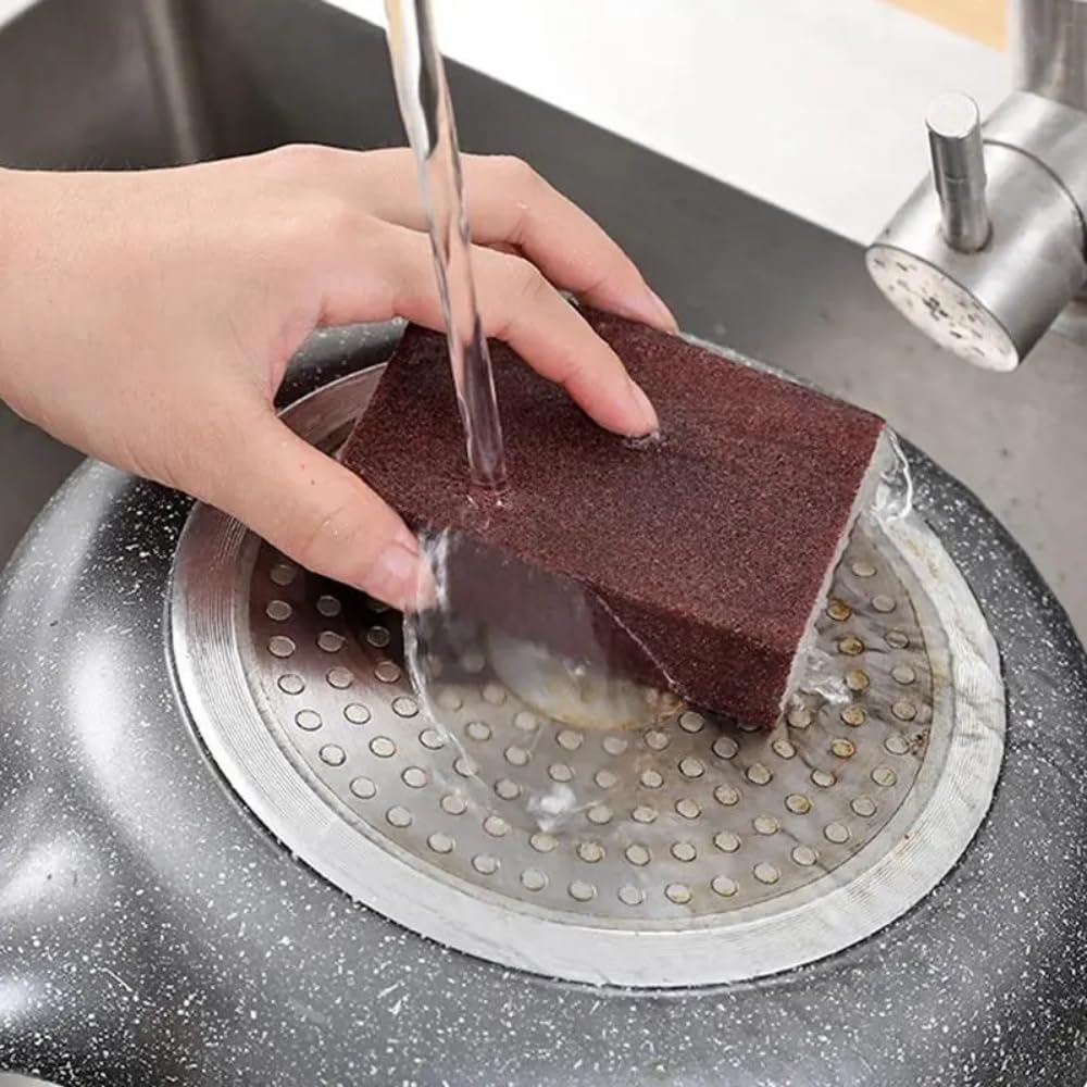 3 Pack Magic Emery Cleaning Sponge Rust Remover for Kitchen Pots Powerful Decontamination Tool Versatile Household Cleaning Gadget (3 Pack)