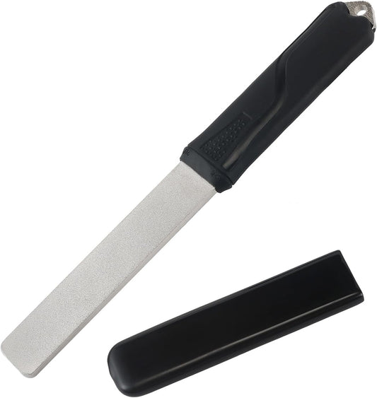 121N Dual-Grit Diamond Sharpening Stone File Garden Tool Knife Sharpener,for Lawn Mower Blade, Axe, Hatchet, Hedge Shears, Chisels, Drills, with Angle Guide - Coarse 325 / Extra Fine 1200 Grit