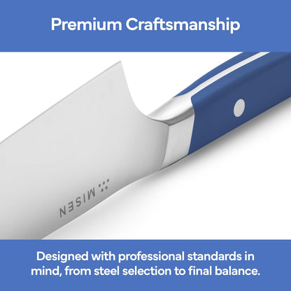 Misen 7.5" Santoku Knife - High Carbon Stainless Steel - Classic Japanese Chef Knife Design for Cutting, Slicing, and Chopping - Razor Sharp Japanese Style Kitchen Knife - White