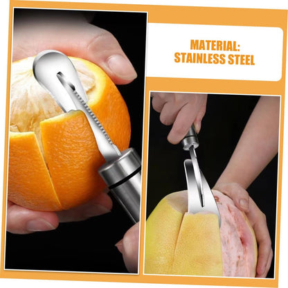 YARNOW 2pcs Orange Peeler and Grapefruit Knife Set Stainless Steel Citrus Peeling Tool Kitchen Accessory for Home Fruit Preparation