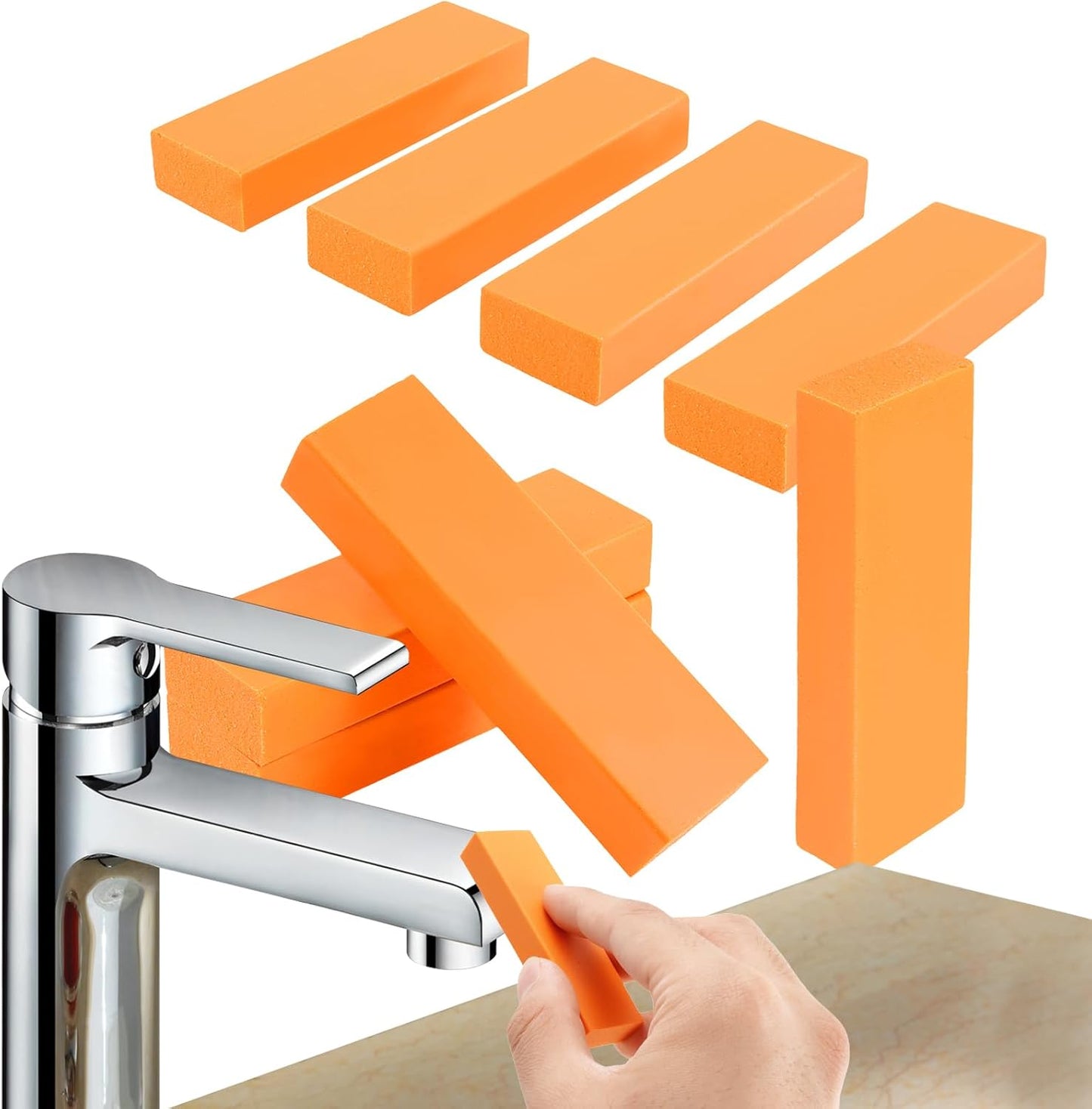 8Pcs Stainless Steel Decontamination Eraser Stainless Steel Stain Remover Reusable Rust Cleaning Eraser Multifunctional Easy Limescale Eraser for Kitchen Bathroom Pan Pot Counter