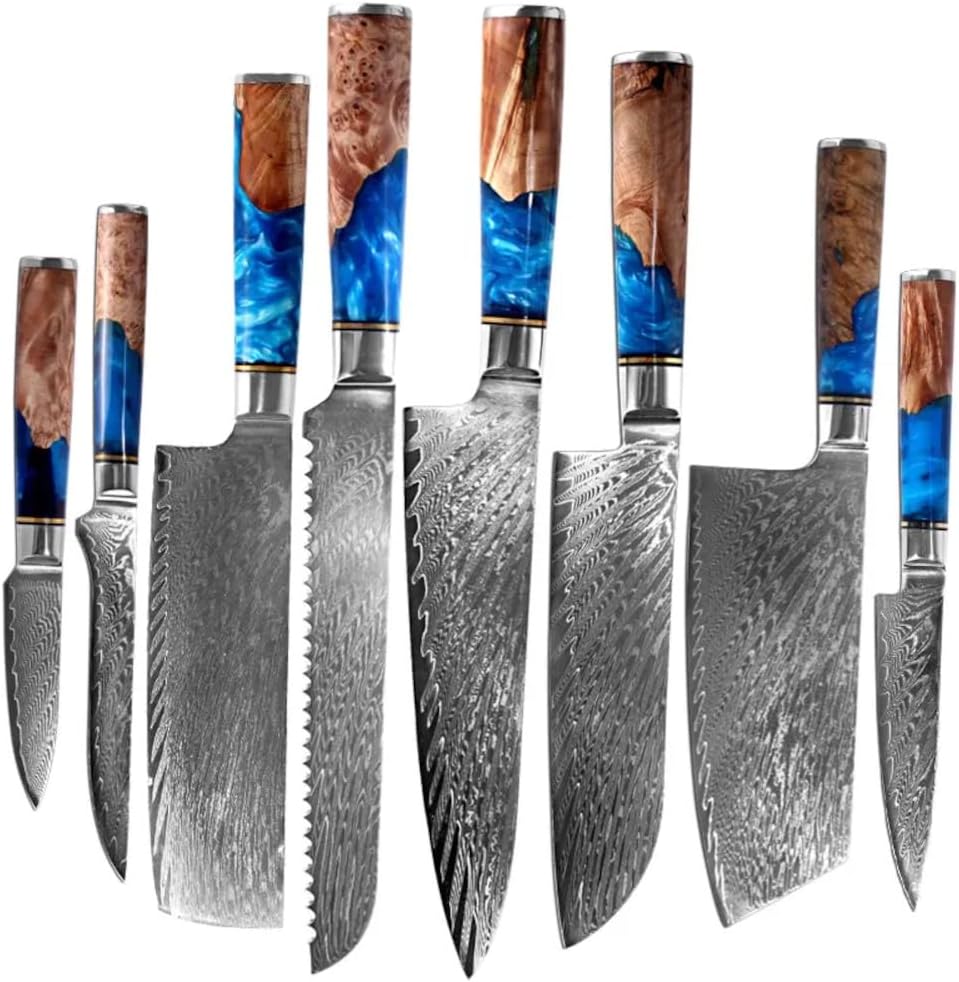 Tidal Blue - 7" Nakiri Knife - Damascus