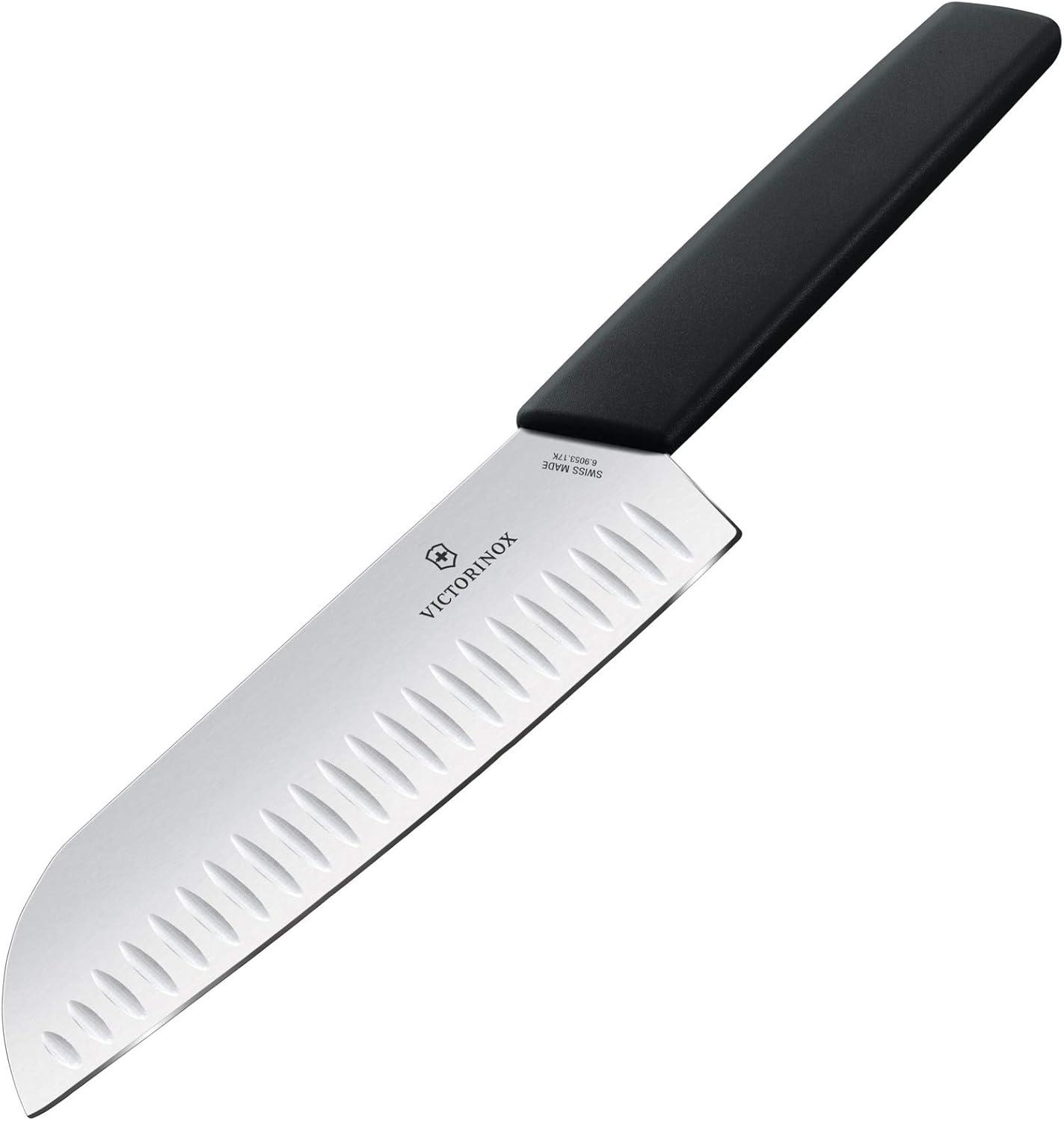 VICTORINOX 2 Piece Santoku and Bread Knife Set, Black, Light & Sharp for Various Foods, Dishwasher Safe, Swiss Madan, Gift Box, 6.9093.22G