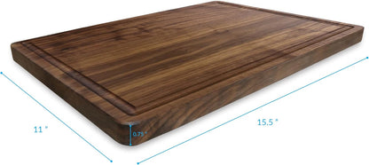 Casual Home Delice Rectangle Juice Drip Groove Cutting Board 15.5"Wx11"Dx0.75"H, Walnut