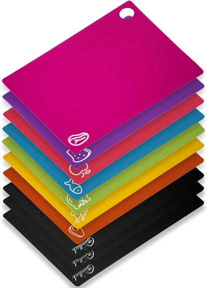 Goodluck 7 Pieces Flexible Cutting Boards, BPA Free Plastic Cutting Boards for Kitchen, Non Slip Cutting Mat for Meat and Vegetables