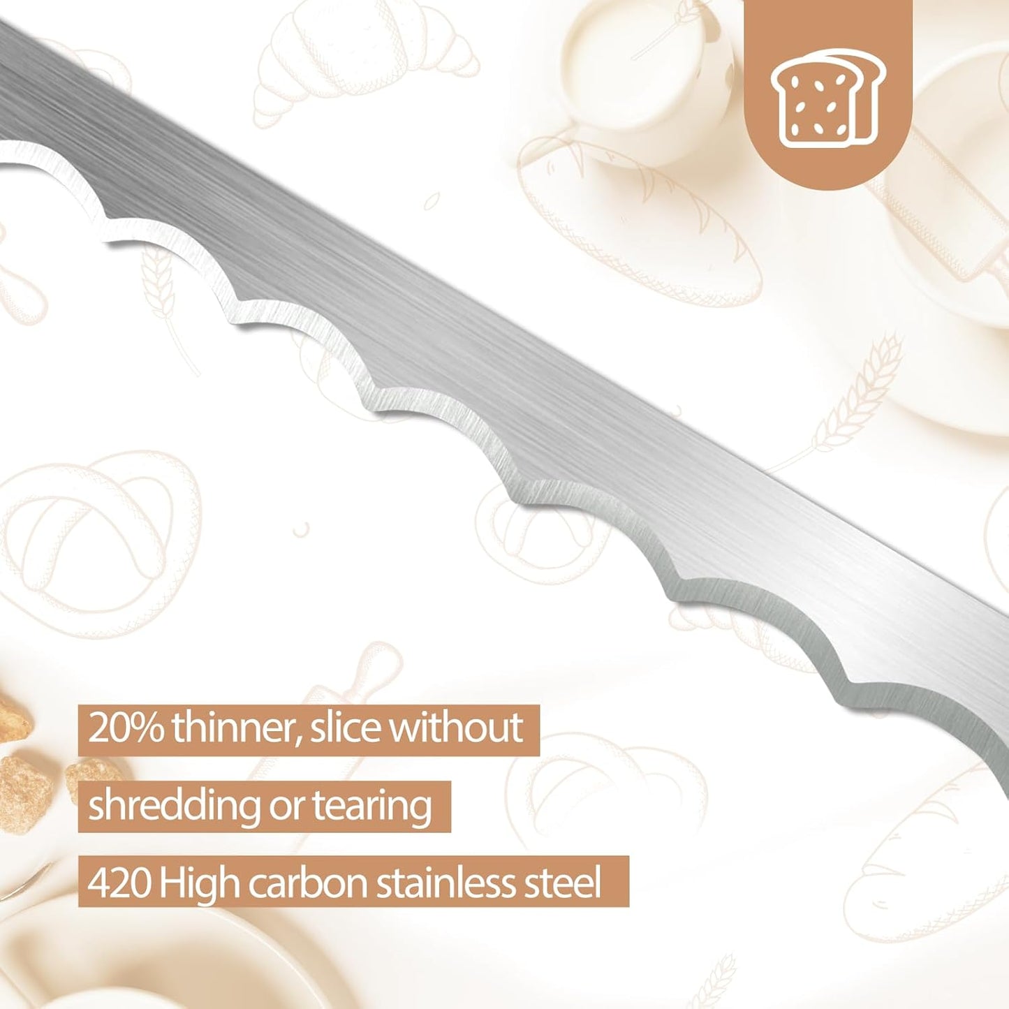 HOTTOR Sourdough Bread Knife for Slicing, Wooden Bread Slicer Bow Saw Cutter for Homemade Easy Cutting,Sourdough Knives Baking Supplies (Natural Wood)