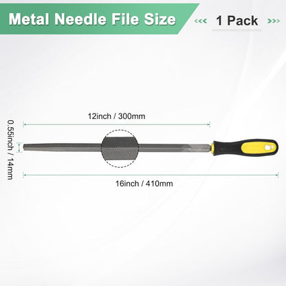 M METERXITY Triangular Metal File 10 Inch, High Carbon Steel Diamond Hand W PVC Grip Handle for Wood/Metal/Ceramic/Glass/Stone/Jewelry/Tile/Model/DIY/Sharpening File