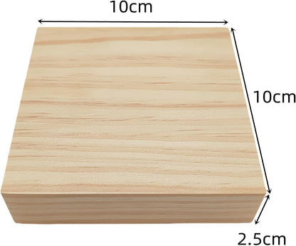 6PCS Unfinished Wood Square Blocks for Crafts, 6x6x1in Blank Wooden Squares Pine Wood Boards for Carving,DIY Wood Coasters,Painting & Burning