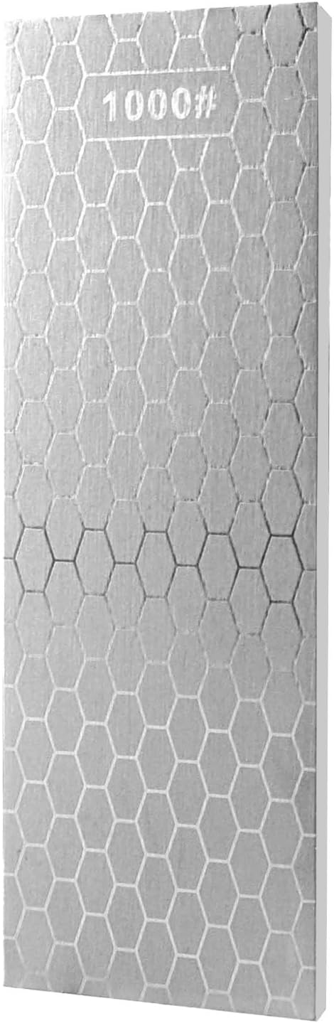 Double sided diamond grinding stone with a mesh size of 200/600，300/1000，400/1000，400/1200, with leather straps, suitable for kitchen, outdoor and other cutting tools (TD180-400/100)