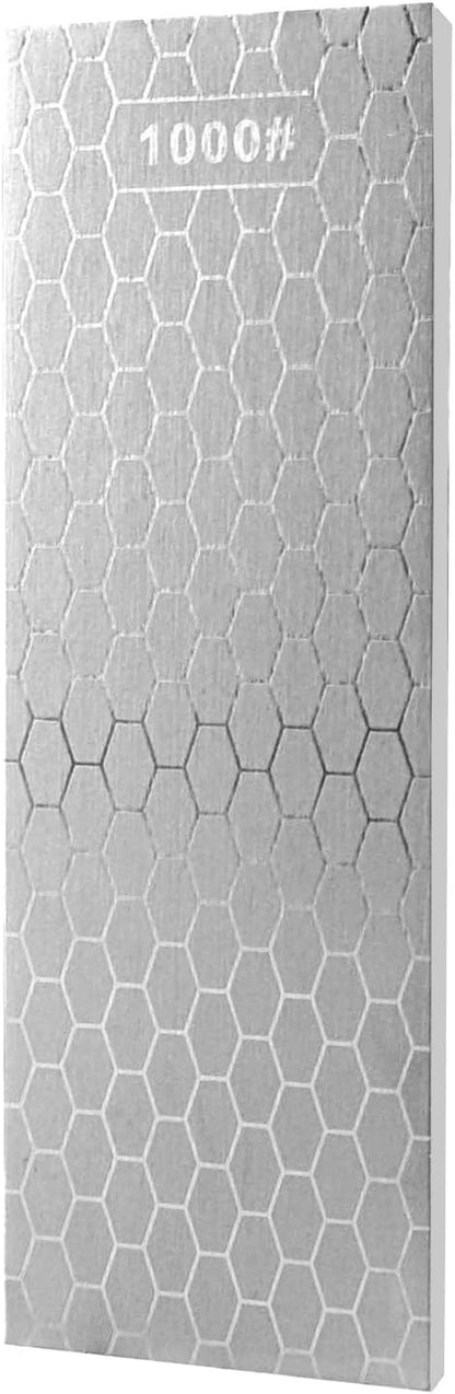 Double sided diamond grinding stone with a mesh size of 200/600，300/1000，400/1000，400/1200, with leather straps, suitable for kitchen, outdoor and other cutting tools (TD180-400/100)