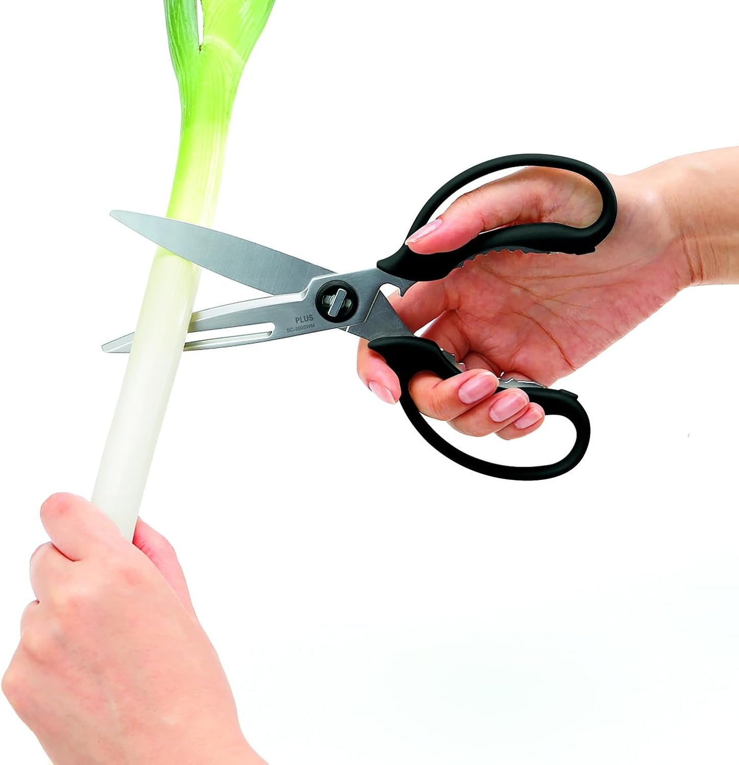 Multi-Purpose Kitchen Shears – Meat & Vegetable Cutter, Crab Cracker, Vegetable Peeler, Jar & Bottle Opener, Knife, Safety Cap, Dishwasher Safe (1 Pair, White)