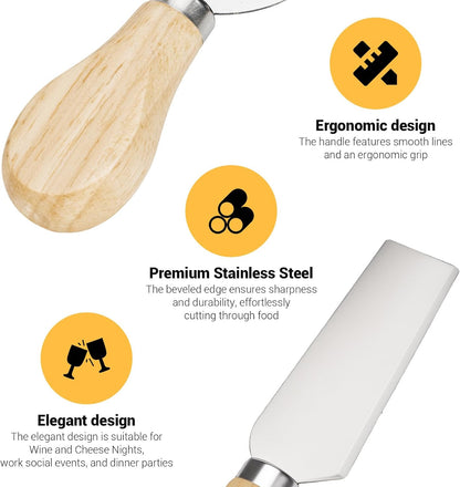 Charcuterie Boards Accessories, Cheese Knife Set, Cheese Board Set with Wooden Handle, Butter Knives Spreader Forks Tongs Honey Dipper and Toothpick Flags for Party Platter Making (11 Pack)
