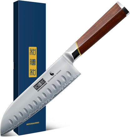 HOSHANHO Chef Knife 8 Inch, Japanese High Carbon Steel Kitchen Knife Ultra Sharp Cooking Knife, Professional Chef's Knife with Ergonomic Red Sandalawood Handle