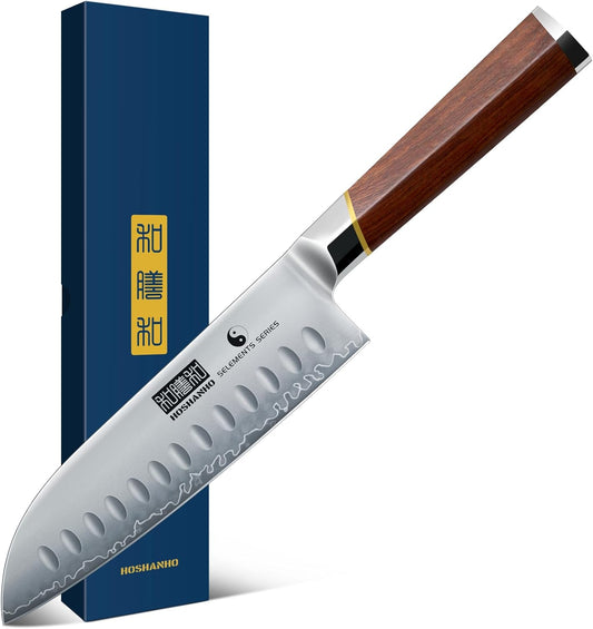 HOSHANHO Fillet Knife 7 Inch, Japanese High-carbon Steel Boning Knife for Meat Chicken Cutting, Razor Sharp Fish Fillet Knives with Ergonomic Red Sandalawooden Handle