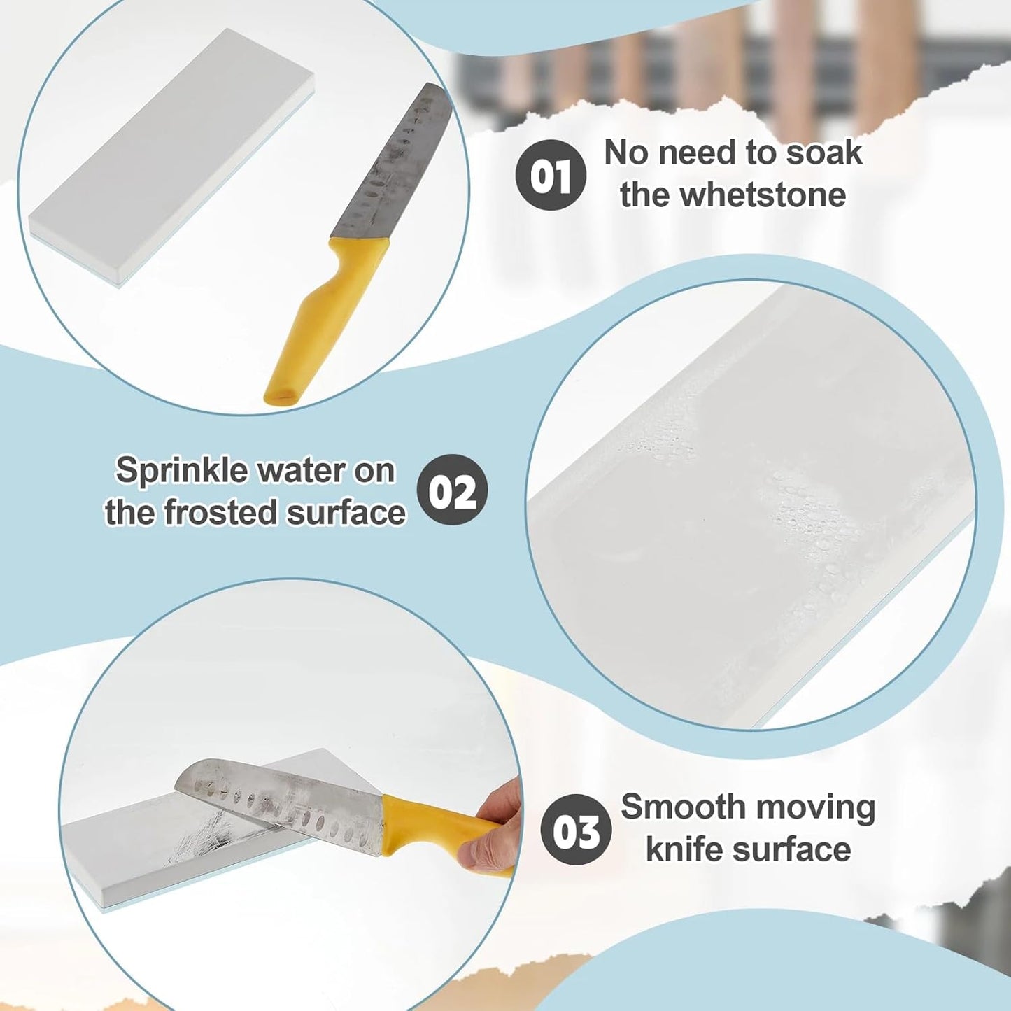 WILLBOND 15000# Glass Whetstone Knife Sharpening Stone 2 3/4" W x 8 3/4" L Sharpening Stone Whetstone Grit Single Side 0.2" Thick Wet Honing Knife Sharpener Oilstone for Straight Razors Plane Blades