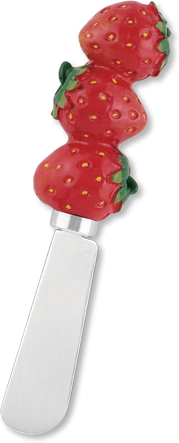 Supreme Housewares Pineapple Cheese Spreaders, Hand-Painted Resin Handles with Stainless Steel Blades for Spreading Cream Cheese, Butter, Jam, or Sandwich, Set of 4