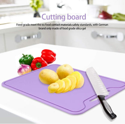 Silicone Cutting Board Set of 3 Flexible Chopping Mats with Juice Groove Non Slip Handle BPA Free Dishwasher Safe Food Grade Heat Resistant Kitchen Mat
