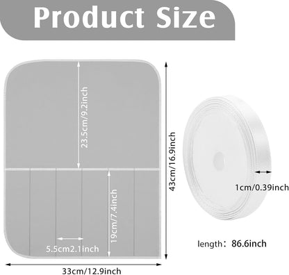 Hillban 6 Pcs Anti Tarnish Silver Storage Bags Silver Storage Cloth Felt Flatware Organizer Anti Tarnish Protector Bags Place Setting Roll with White Ribbon for Kitchen Cutlery (12 Slots,Black)