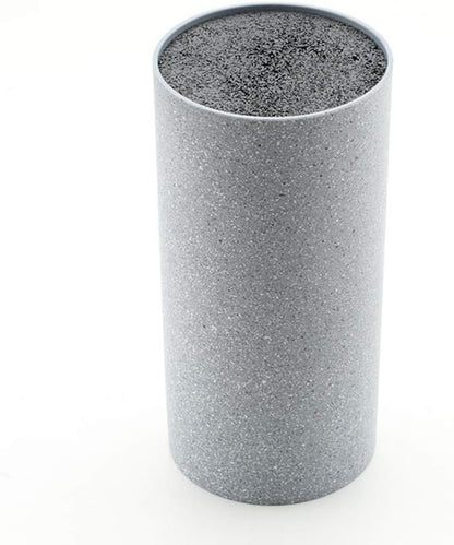 Small Knife Block Universal Knife Holder without Knives - Convenient Storage for Various Knives and Kitchen Tools with Washable Removable Bristles, Height 13.5 cm/5.3 In (Cylinder)