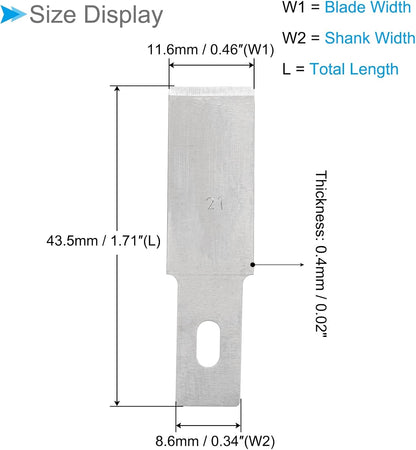 Craft Hobby Blades, #21 High-Speed Steel Replacement Cutting Carving Blade Refill Hobby Knife Blades Set with Storage Case - (Applications: for Art Scrapbooking DIY), 10-Pieces