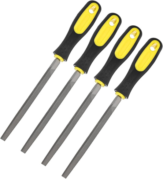 M METERXITY Triangular Metal File 10 Inch, High Carbon Steel Diamond Hand W PVC Grip Handle for Wood/Metal/Ceramic/Glass/Stone/Jewelry/Tile/Model/DIY/Sharpening File