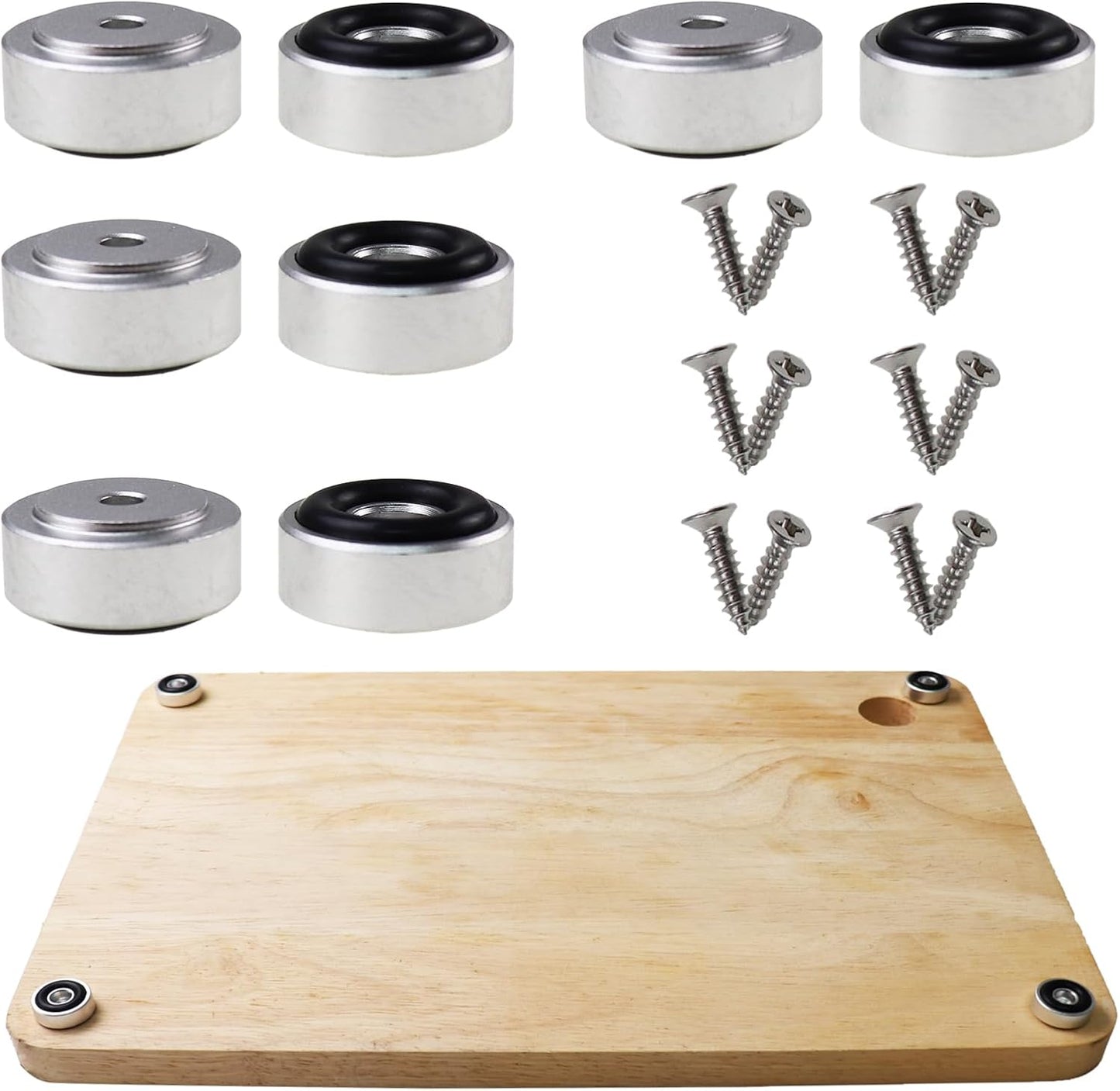 Pallet Metal Feet with Screws, 13/16" W x 3/8" H Butcher Block Non Slip Pads for Wood, Bamboo Cutting Board (Set of 8), Gold