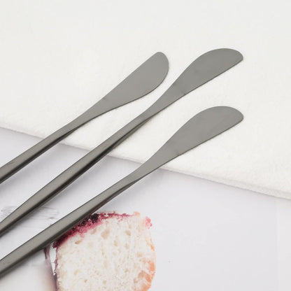 10 Pack Gold Cheese Spreader Knife, Uniturcky Stainless Steel Butter Spreader, 6.9 inches, Condiment Knives for Peanut Sandwich Cream Breakfast Dessert, Matte Serving Utensils