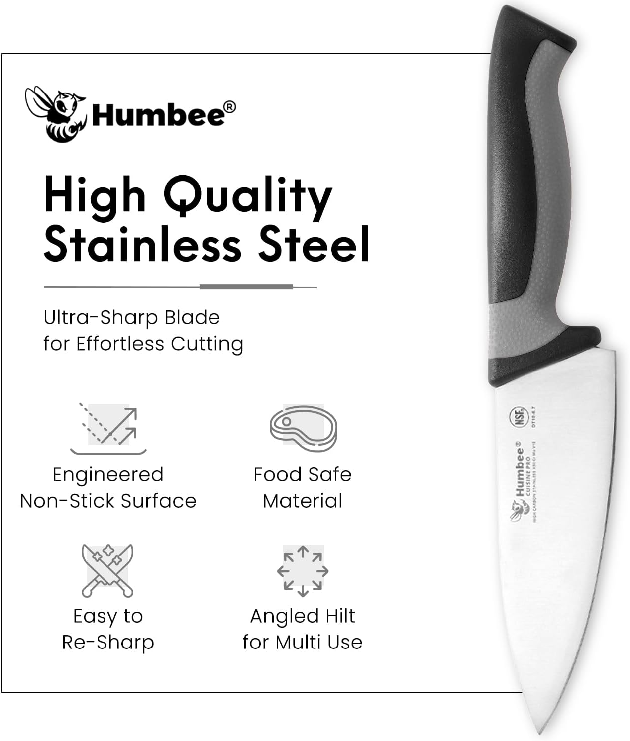 7.5-Inch Nakiri Knife, High Carbon Stainless Steel Hollow Grind Blade, Razor Sharp Edge, Ergonomic Non-Slip Handle, Cleaver Style, DT-50 Series, Orange